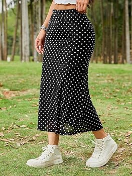 Amazon.com: EsEiCo Womens Polka Dot Sheer Mesh High-Low Midi